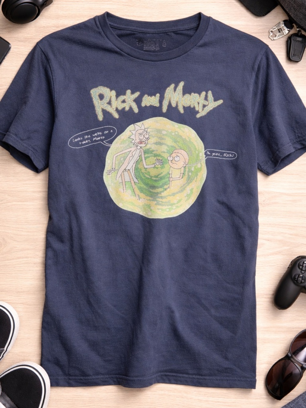 4/$20 Rick and Morty XS Dark Gray Graphic T Shirt Adult Swim 0023